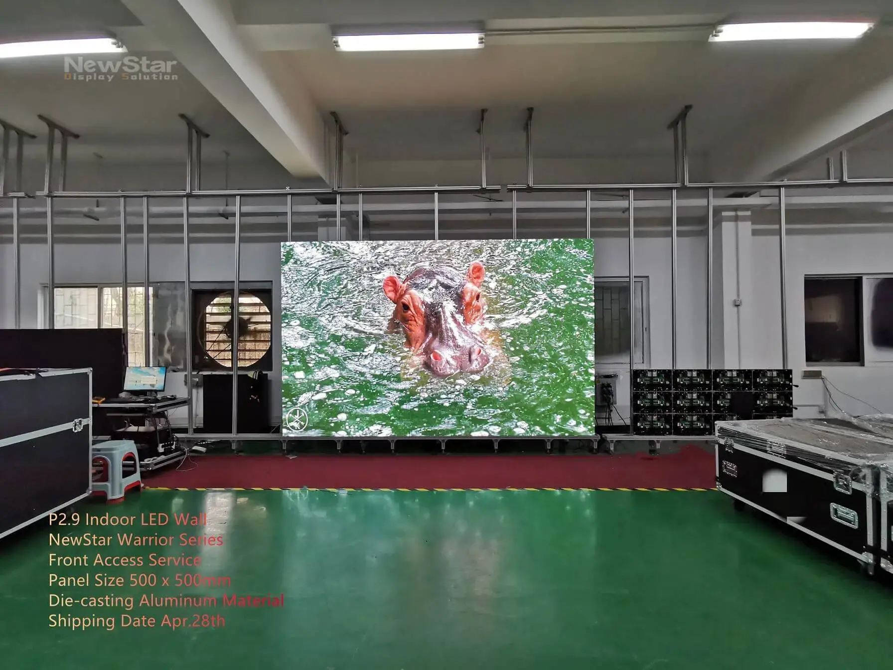 P2.9 front service led display indoor