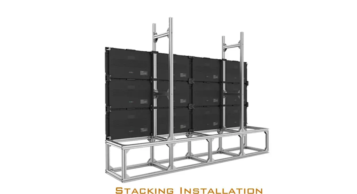 led dispaly stacking installation